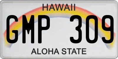 HI license plate GMP309