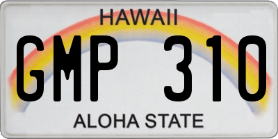 HI license plate GMP310