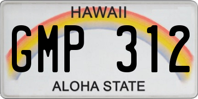 HI license plate GMP312