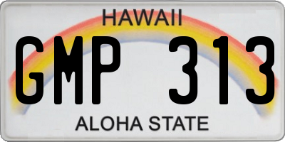 HI license plate GMP313