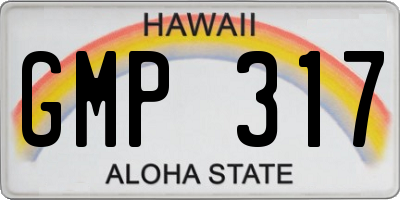 HI license plate GMP317