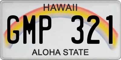 HI license plate GMP321