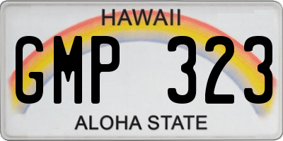 HI license plate GMP323