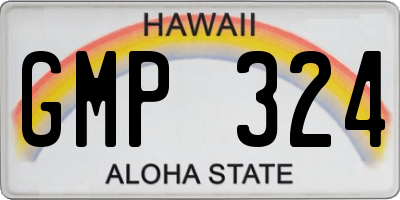 HI license plate GMP324