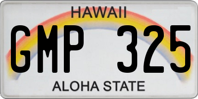 HI license plate GMP325