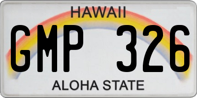 HI license plate GMP326