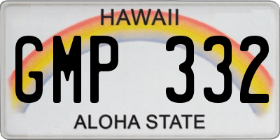 HI license plate GMP332