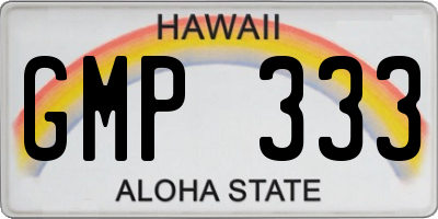 HI license plate GMP333