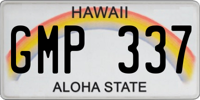 HI license plate GMP337