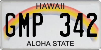 HI license plate GMP342