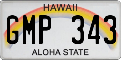 HI license plate GMP343