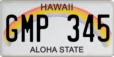 HI license plate GMP345
