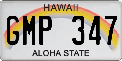 HI license plate GMP347