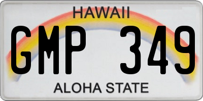 HI license plate GMP349