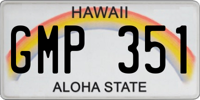 HI license plate GMP351