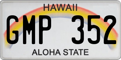 HI license plate GMP352