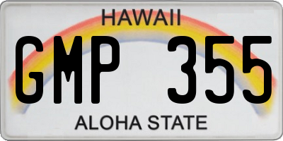HI license plate GMP355