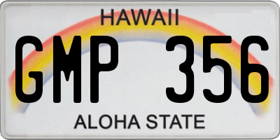 HI license plate GMP356