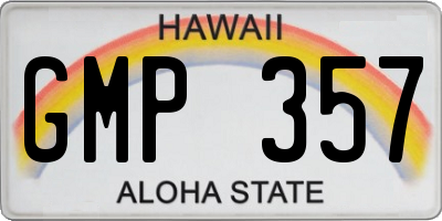 HI license plate GMP357