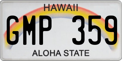 HI license plate GMP359