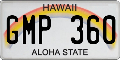 HI license plate GMP360