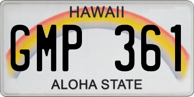 HI license plate GMP361