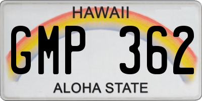 HI license plate GMP362