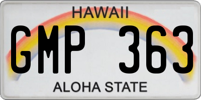 HI license plate GMP363