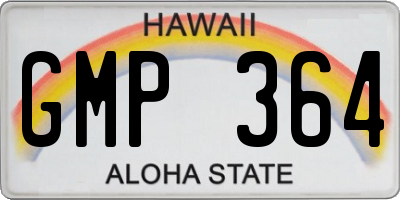 HI license plate GMP364