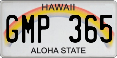 HI license plate GMP365