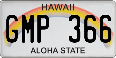 HI license plate GMP366