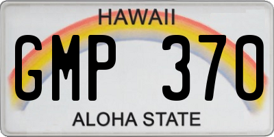HI license plate GMP370