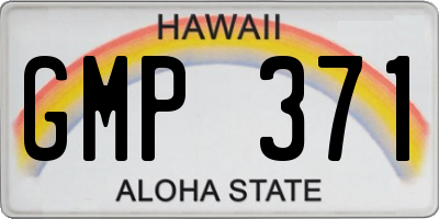 HI license plate GMP371