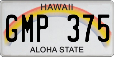 HI license plate GMP375