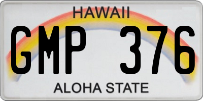 HI license plate GMP376