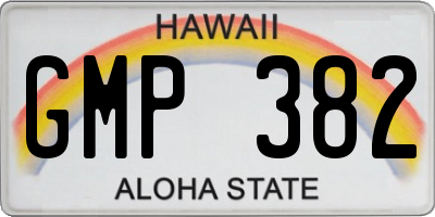 HI license plate GMP382