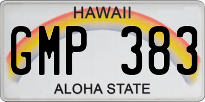 HI license plate GMP383