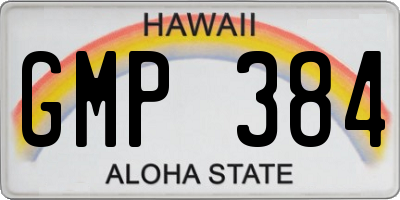 HI license plate GMP384