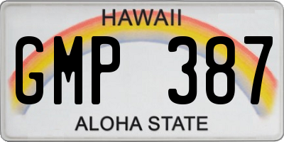 HI license plate GMP387