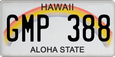 HI license plate GMP388