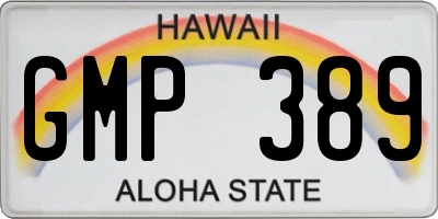 HI license plate GMP389