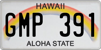 HI license plate GMP391
