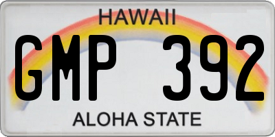 HI license plate GMP392