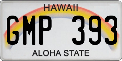 HI license plate GMP393