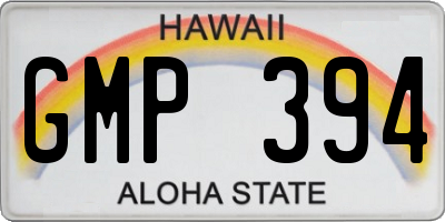 HI license plate GMP394
