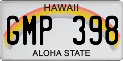 HI license plate GMP398