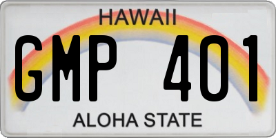 HI license plate GMP401
