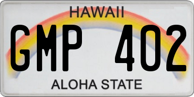 HI license plate GMP402
