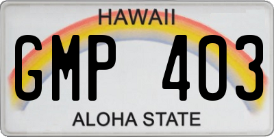 HI license plate GMP403
