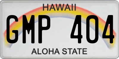HI license plate GMP404